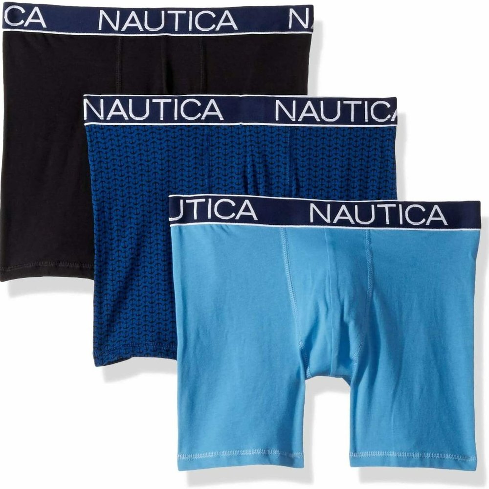 Nautica Men's Cotton Stretch Boxer Brief Multipack